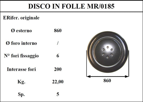 Disco folle morra 185