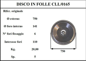 Disco folle claass 165 D.750