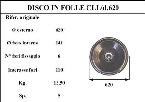 Disco folle claass D.620 6 fori