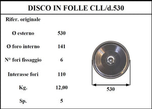 Disco folle claass D.530 6 fori