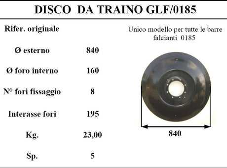 Disco traino galfre' 185
