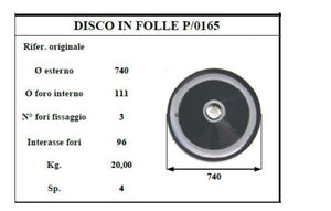 Disco folle p.z 165 con mozzo