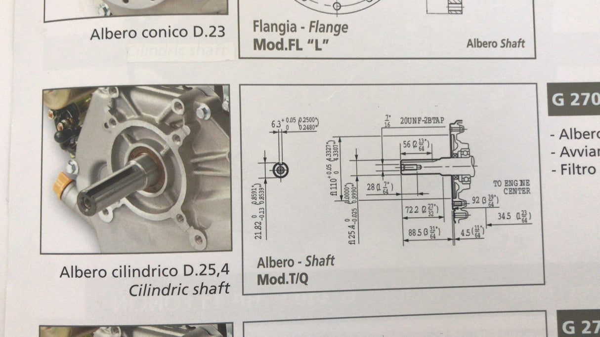 Motore g270f hp9 cilindrico con avviam. elettrico