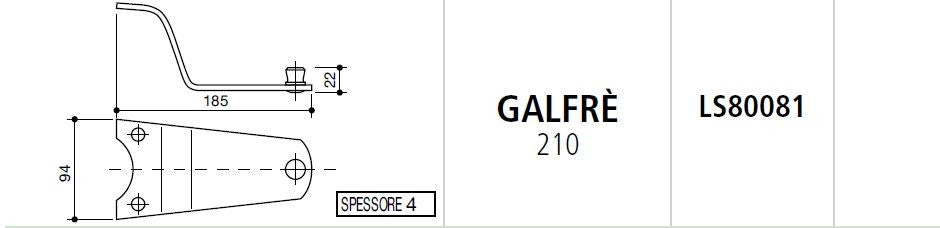 Piastra portacoltello galfre' 210