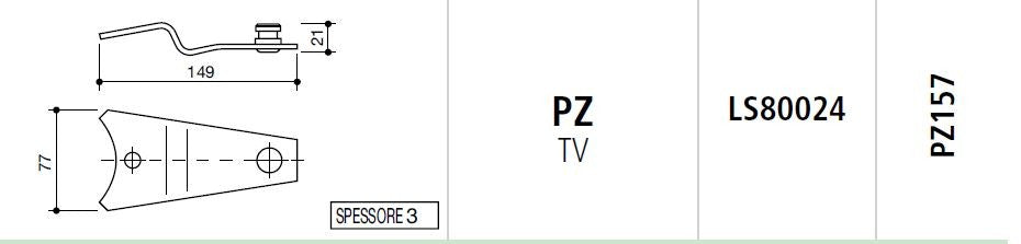 Piastra portalama PZ tv 4 tamburi