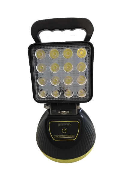 Faro lavoro quadro 16 LED Movit a batteria c/maniglia