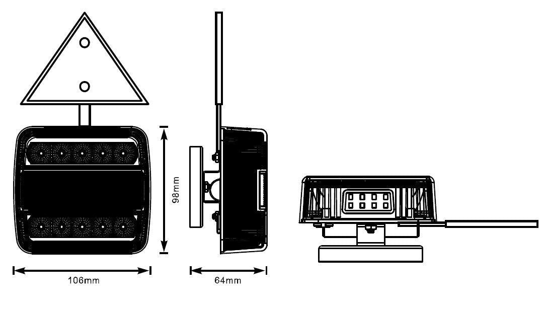Kit impianto luci rimorchio calamitato con triangolo