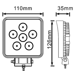 Faro lavoro quadro a 5 LED Movit