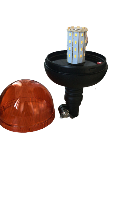 Lampada rotante a LED tonda, ad asta flex, 12/24V Movit