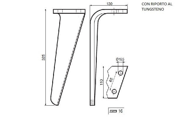 Dente lama Frandent pesante al tungsteno - Verso: SX