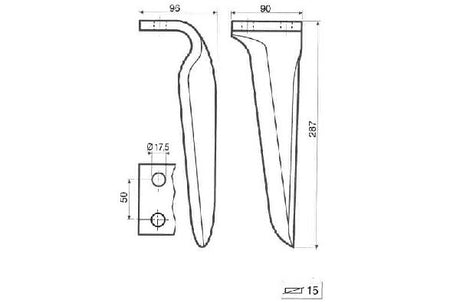 Dente lama Maschio INT.50 sp.15 - DX