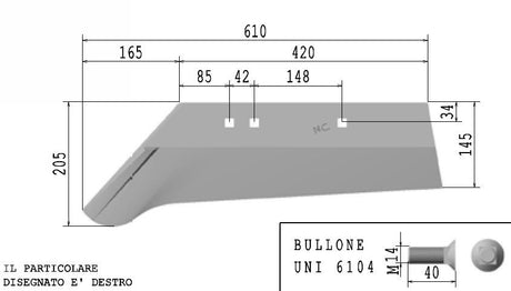 Vomere forato tipo Scalmana