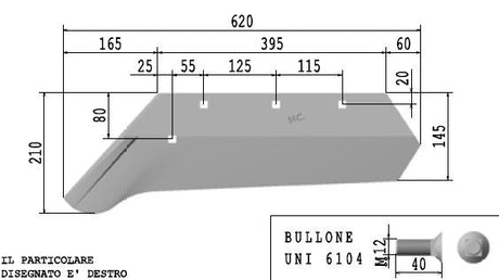 Vomere forato tipo Moro - 2°tipo f.12