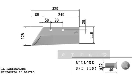 Vomerino forato - tipo Orsi