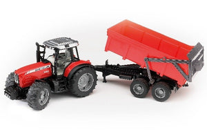 Trattore massy ferguson 7480 con rimorchio Bruder