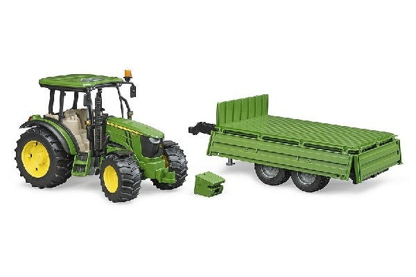 John Deere 5115m con rimorchio Bruder