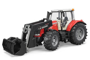 Trattore massey ferguson 7600 con benna Bruder