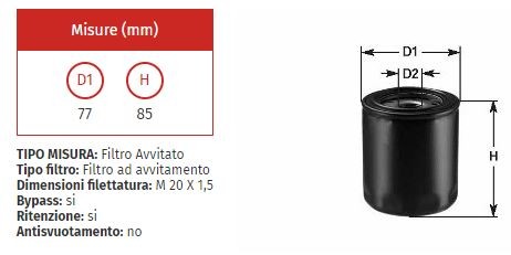 Filtro olio clean do 324