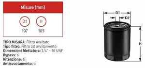 Filtro olio clean do 821