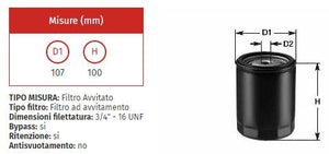 Filtro olio clean do 255