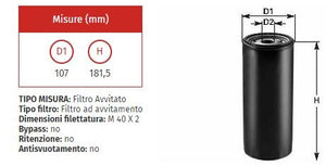 Filtro olio clean do 841