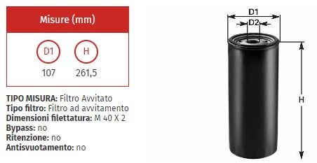 Filtro olio clean do 843