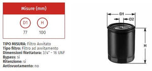 Filtro olio clean do 238