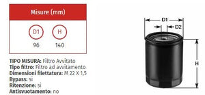 Filtro olio clean do 259