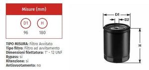 Filtro olio clean do 265