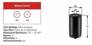 Filtro olio clean do 225/d