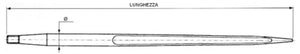 Punta per caricatore rotoballe 1100x36
