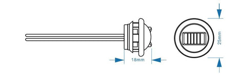 Luce LED mini strobo 6 LED