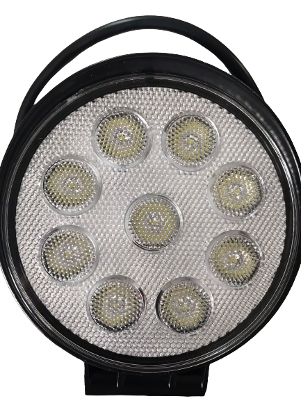Faro lavoro LED tondo 9 LED c/interruttore