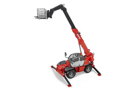Manitori mrt 2150 con braccio meccanico e accessori Bruder
