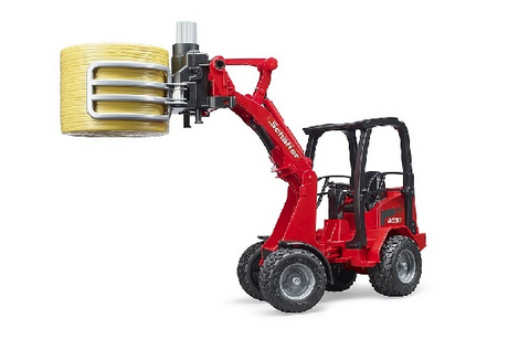 Schäffer movimento terra 2034 con accessori e balla fieno Bruder