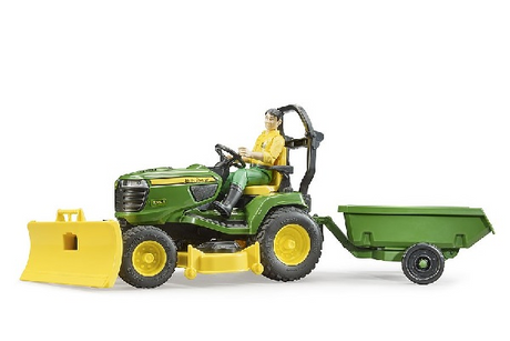 John Deere trattore tosaerba con rimorchio giardiniere Bruder