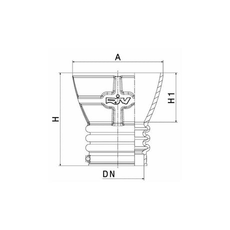 Imbuto in gomma 6" - D.160 mm