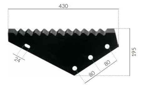 Lama agm diritta 430 rif.1 - riporto al tungsteno