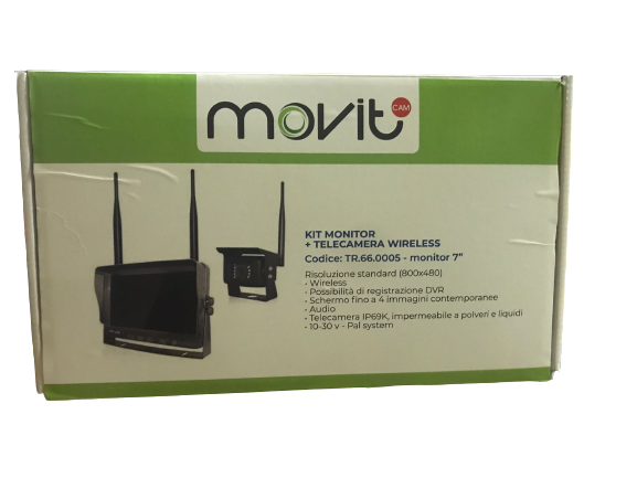 Kit monitor 7"+ telecamera posteriore -sd-split-wireless