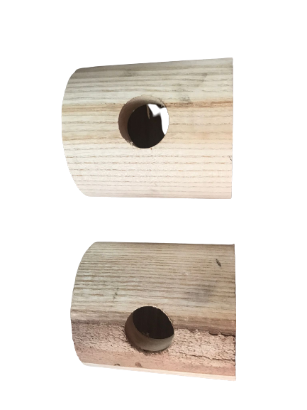 Bronzina legno rotonda lunga - coppia