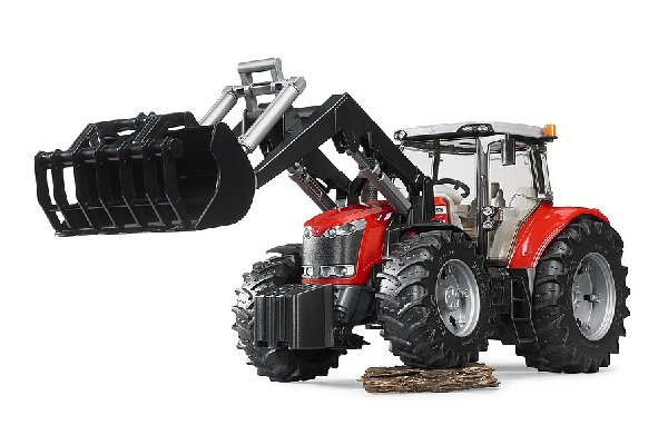 Trattore massey ferguson 7600 con benna Bruder