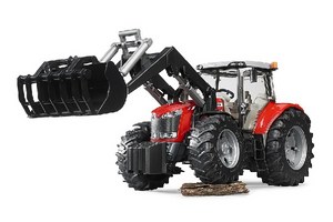 Trattore massey ferguson 7600 con benna Bruder