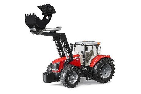 Trattore massey ferguson 7600 con benna Bruder