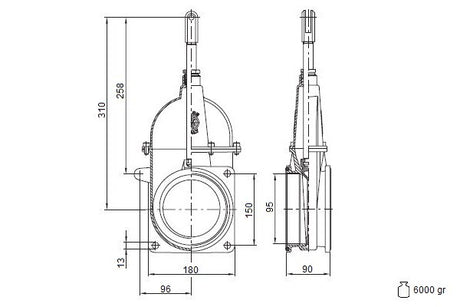 Saracinesca a stantuffo 4" - con asta 2 flange