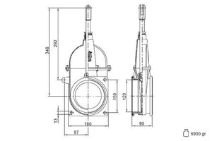 Saracinesca a stantuffo 5" - con asta 2 flange
