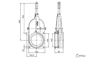 Saracinesca a stantuffo 6" - con asta 2 flange