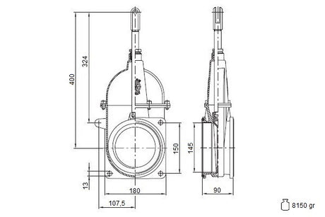 Saracinesca a stantuffo 6" - con asta 2 flange