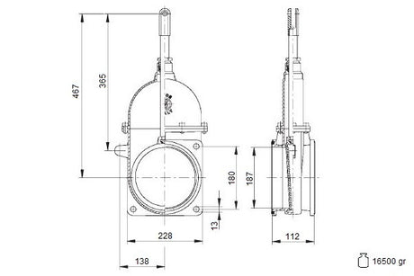 Saracinesca a stantuffo 8" - con asta 2 flange