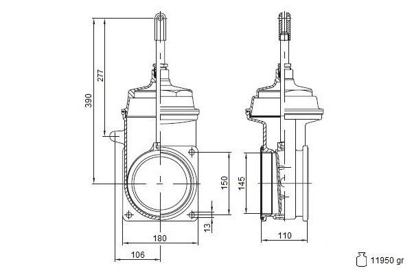 Saracinesca a cupola 6" - 2 flange