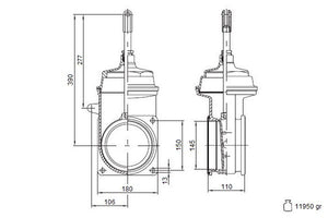 Saracinesca a cupola 6" - 2 flange